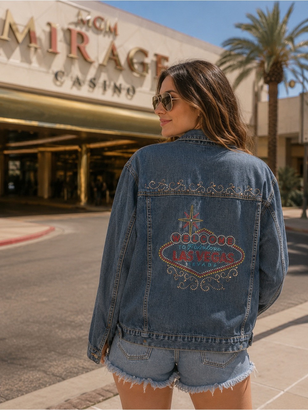 MCM Mirage Las Vegas bling jean jacket